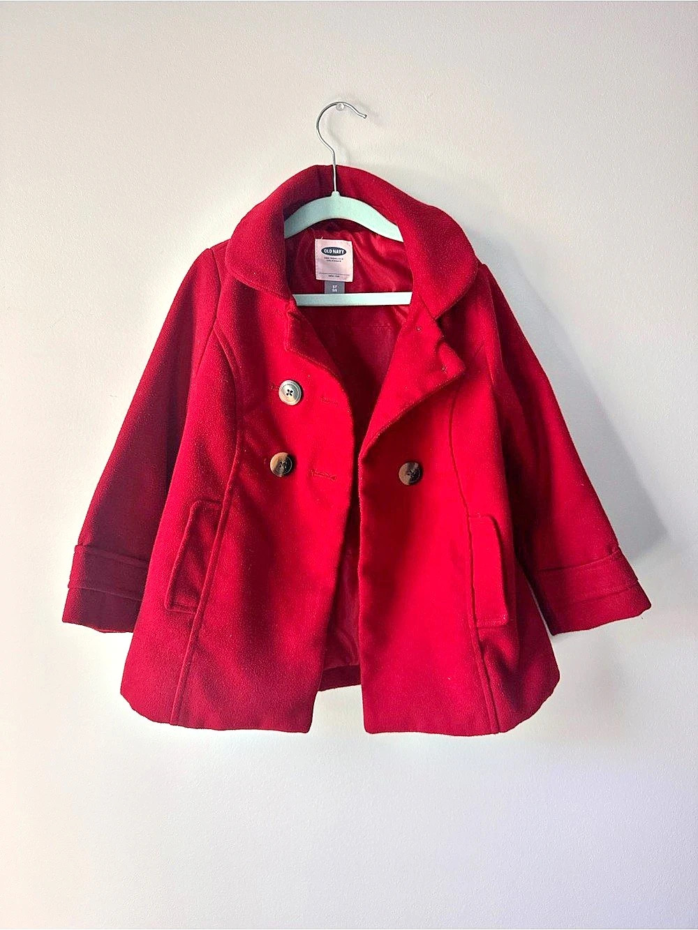 Old Navy Toddler Girls Double-Breasted Peacoat Red
